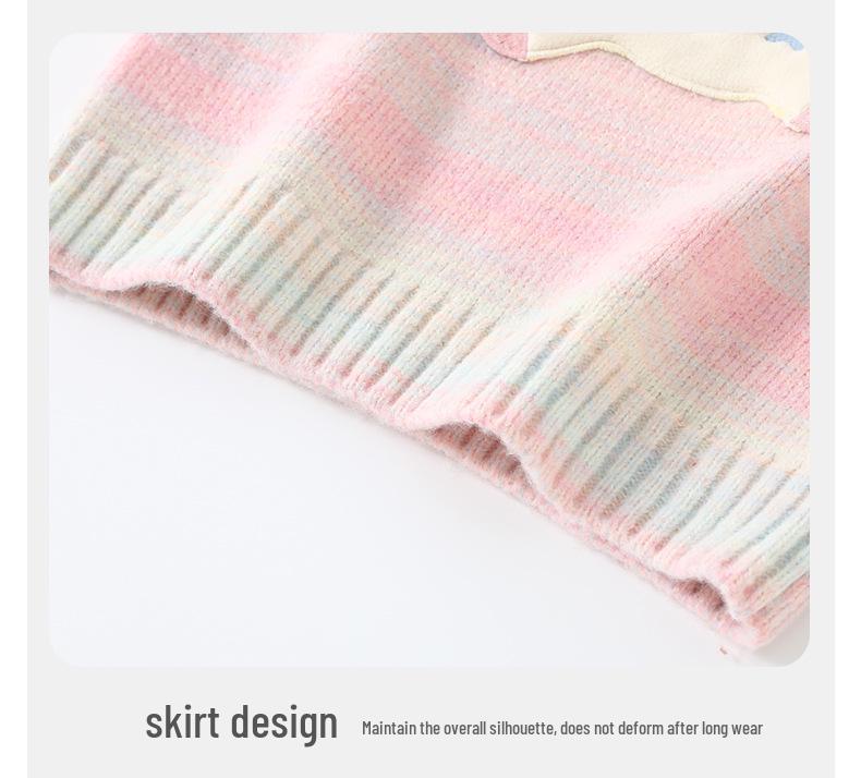 DUUDUU Baby Wool Sweater 2025: Warm Korean Style Knit for Toddlers, Autumn/Winter Girls' Base Layer.