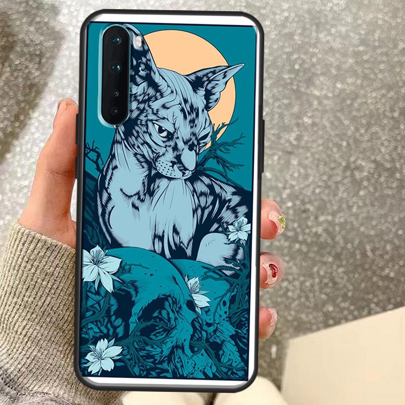 Sphinx Cat Printing Drawing Case For OnePlus 13T 10T 8T 10 Pro 15 13 12 11 15R 13R 12R Nord CE 5 2 3 4 Lite N20 N30 Coque