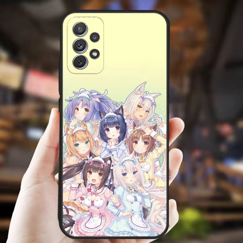 Game N-Nekopara Cute For Samsung S 25,24,23,22,30,21,10,9,Ultra,Plus,Lite,FE,4,5G Black Soft Case Phone Case