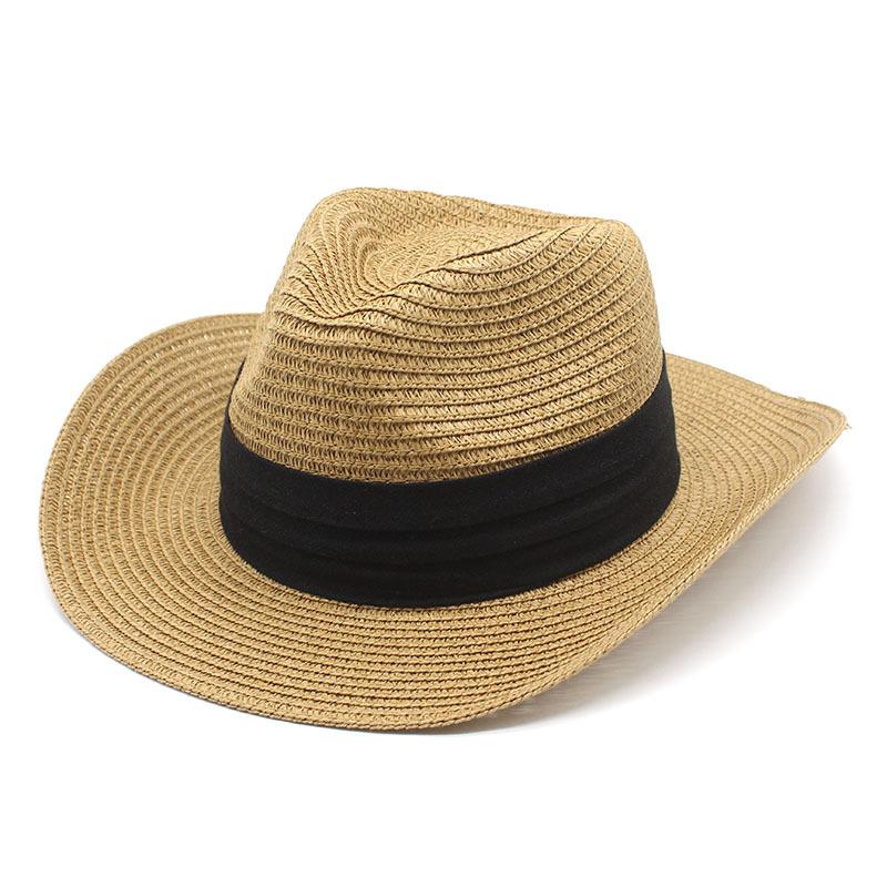 Summer Hat Panama Straw Hat British Top Hat Men'S And Women'S Foldable Sunshade Beach Hat Sunscreen Hat
