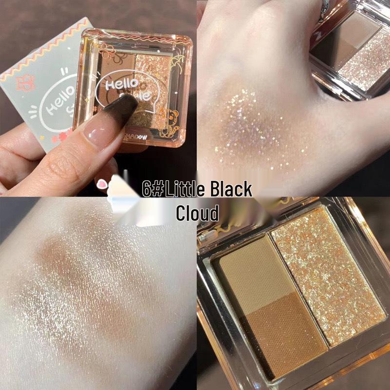 Beginner-Friendly Waterproof Three-Color Glitter Eyeshadow - Shimmer & Shine Stage Makeup