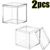 1-50pcs New Square Transparent Plastic Boxes with Lid for Food Acrylic Candy Gift Figurine Display Small Candy Boxes