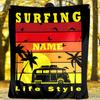 Surfing Life Style Outdoor Customize Your Name Blanket Comfortable Soft Lightweight Allseason Multipurpose Blanket For Travel Camping Picnics Sofa