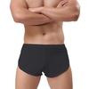 Men Sexy Boxer Underwear Low-rise Elastic Waistband Boxer Briefs Solid Color Full Hip