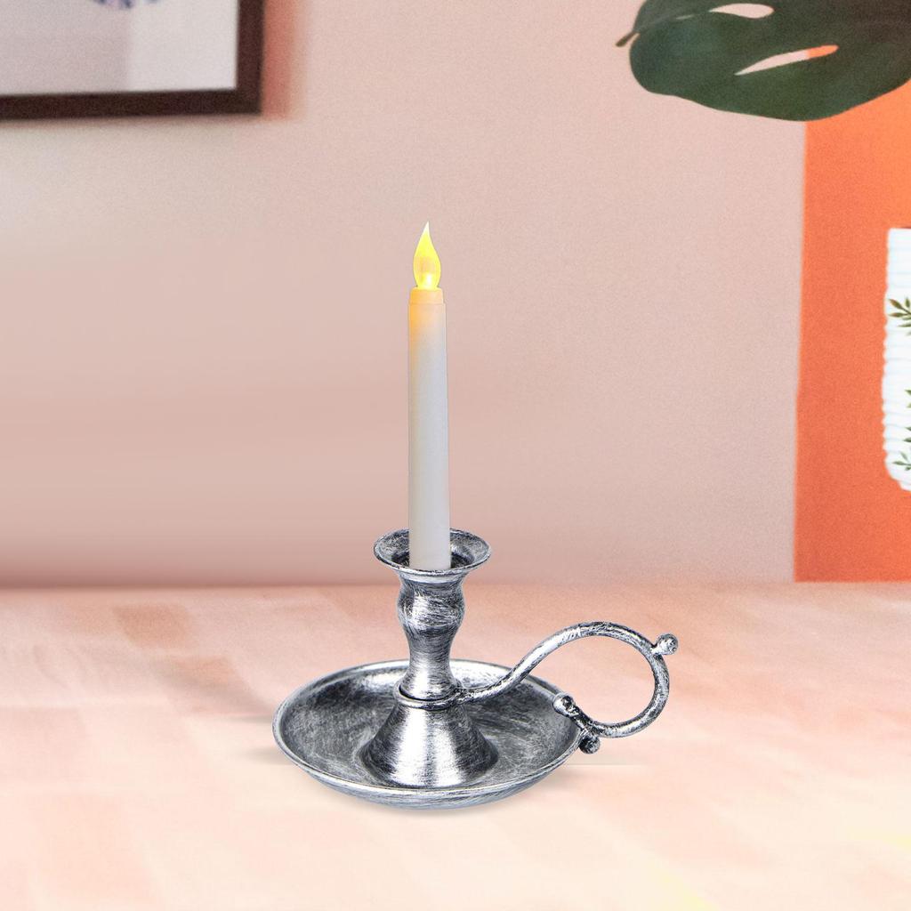 Vintage Taper Candle Stick Holder Table Candlelight Stand with Handle Candle Stand Metal Candlestick for Desktop Farmhouse