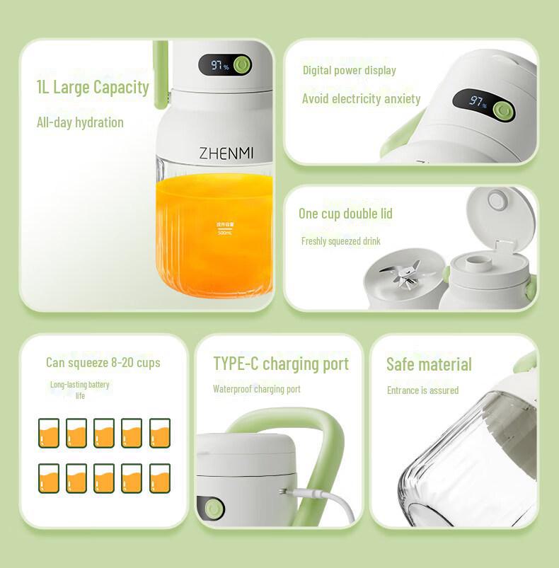 Zhenmi Tritan Trådløs Bærbar Juicekopp J15