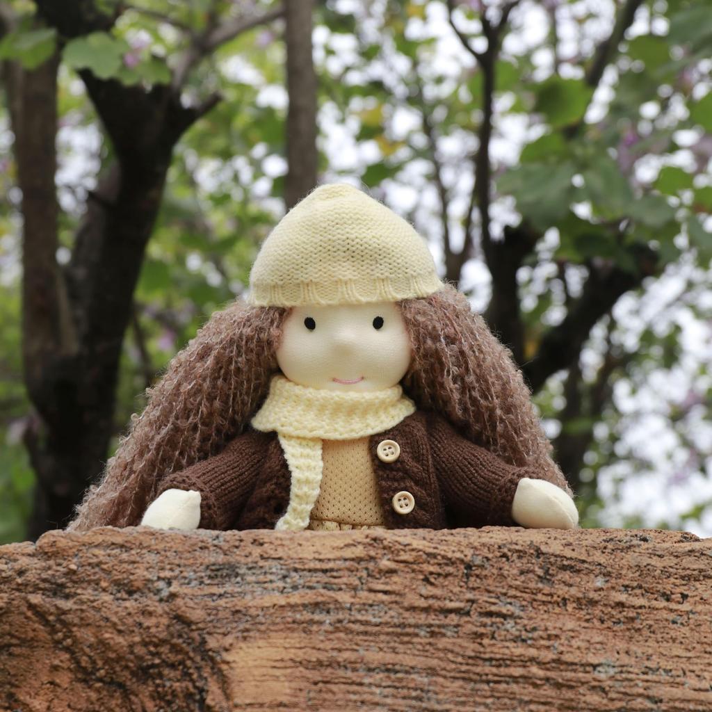 BlissfulPixie Waldorf Doll Waldorf Doll Handmade Doll - Amelia 30cm Soft Girl Cute Stuffed Toy Perfect Doll for Kids