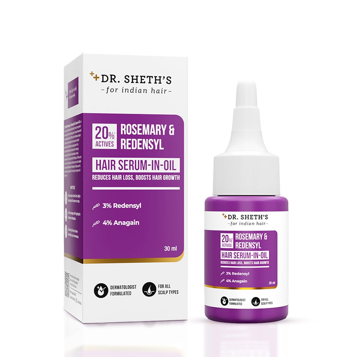 

Dr. Sheth s Rosemary & Redensyl Hair Serum-In-Oil 30 Ml For Men & Women Boosts Hair Growth