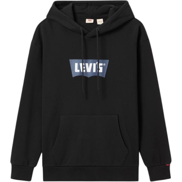 Levis Casual Loose Soft Comfortable Hooded Long Sleeve Sweatshirt Men sweatshirt Black 0018O-0003