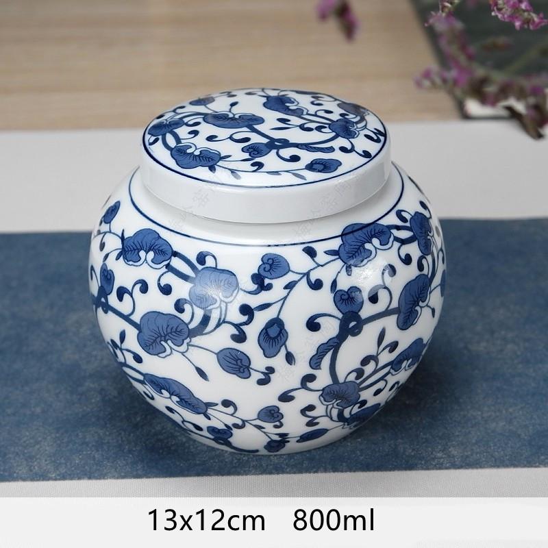 Contenedores sellados multifunción Tieguanyin, caja de té de porcelana china azul y blanca, caja de almacenamiento para bolsitas de té para el hogar
