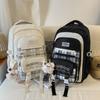 SchoolbagINS Wind Letter Embroidered Plaid Backpack Cute Large Capacity Japanese Versatile High Value New Backpack
