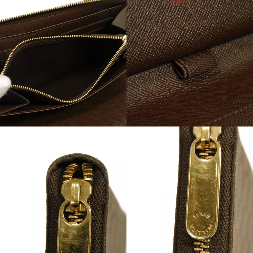 Used 12564 Zippy Organizer N60003 7940 Old Model Logo Brown Zip Around Card Case Coin Purse Damier Ebene Unisex from