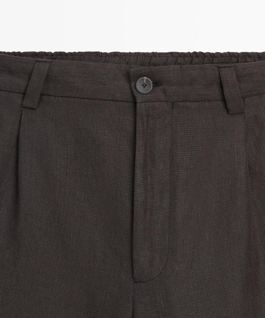 Masimodutti 100% Linen Houndstooth Pants