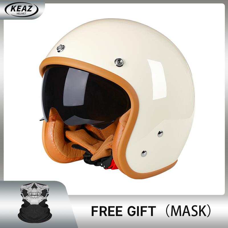 Bright Avocado Green DOT 3/4 Open Face Motorcycle Retro Motorbike Helmets Vintage Chopper Bike Scooter Capacete De Moto