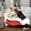 Christmas Kittens Santa'S Hat Blanket Soft Throw Blanket For Home Bedroom Bed Sofa Travel Office Solid Christmas Blanket