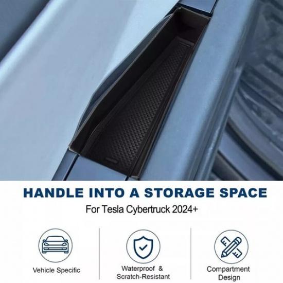 2x For 2024 Tesla Cybertruck Door Storage Box Organizer Handle Insert Accessory