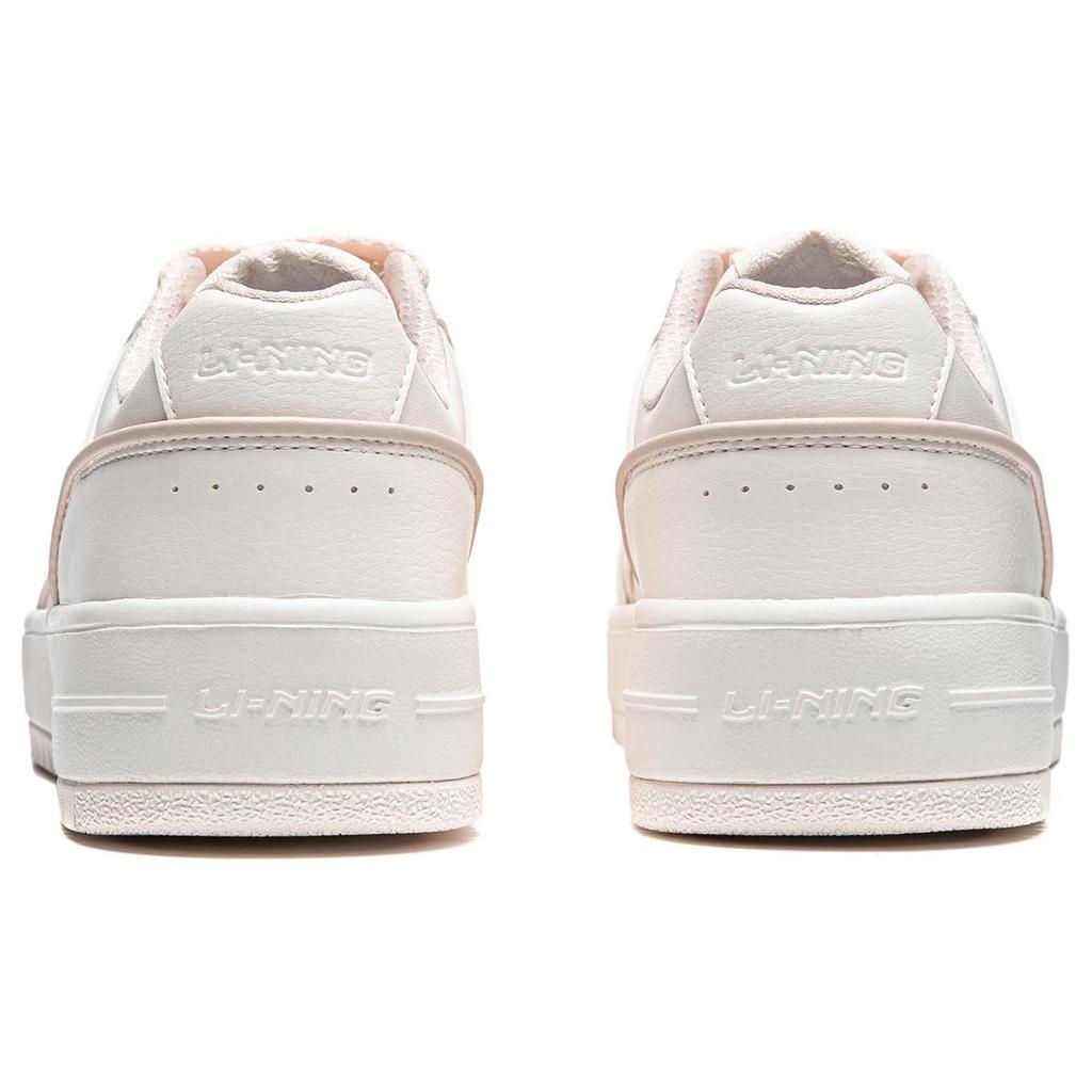 Li Ning Cheese Slip Resistant Abrasion Resistant Low Top Skateboard Shoes Women's White Purple AGCU104-2