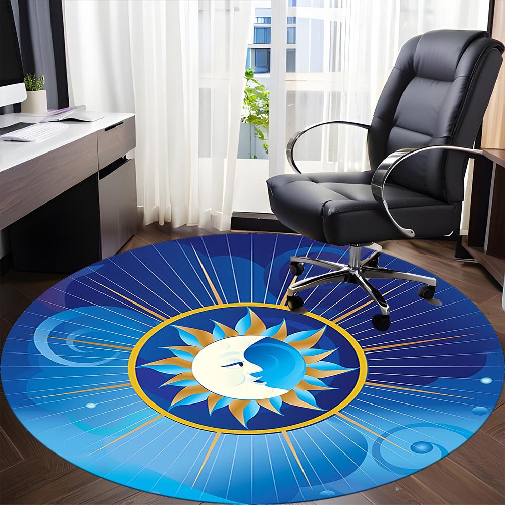 

1pc Sun Moon Design Chair Carpet for Office Machine Washable Rug for Office, Good Gift for Family or Friends yy251225195 80cm by 80cm