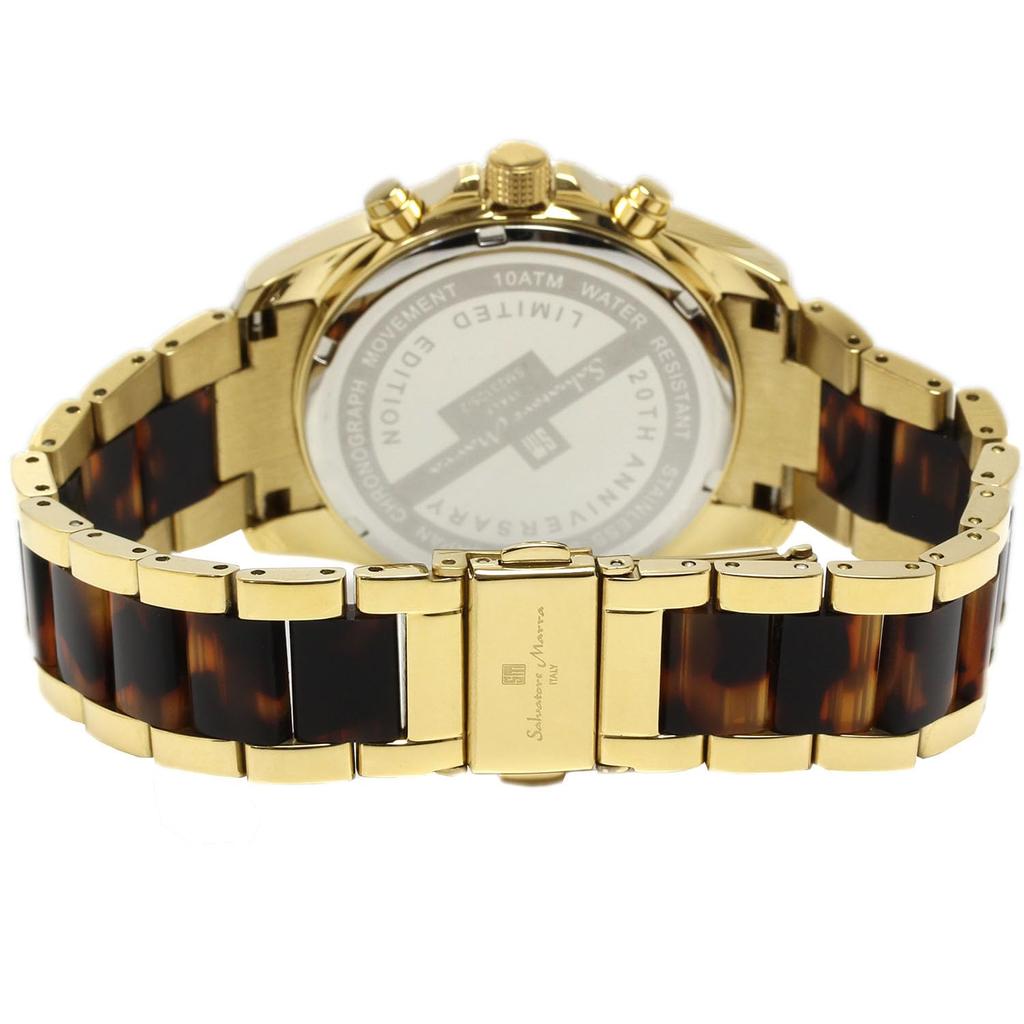 Salvatore Marra Chronograph Acetate Combination 20th Anniversary Limited Brand Watch Gold Brown [Salvatore Marra] Men's Watch, Strap, Edition,