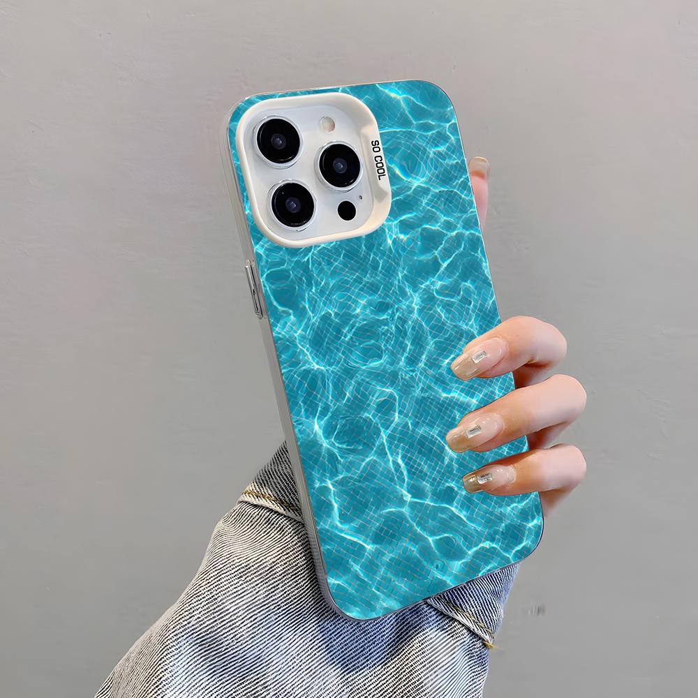 Swimming Pool Water Phone Case For IPhone 17 Pro Max 15 Pro 16 14 Plus 12 13 Mini 11 Pro Shockproof Colorful Cover