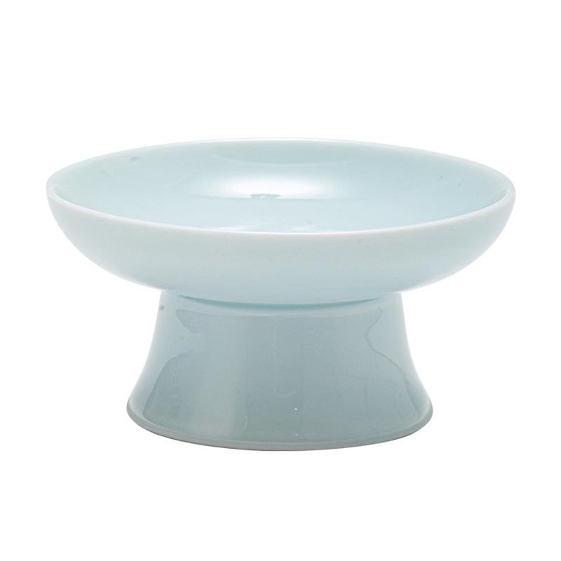 High-legged Tray Ceramic Fruit Tray Chinese Style Refreshment Dining Plate Dim Sum Dish Engagement Table Pastry Plate Fruit Tray Snack Plate Tray