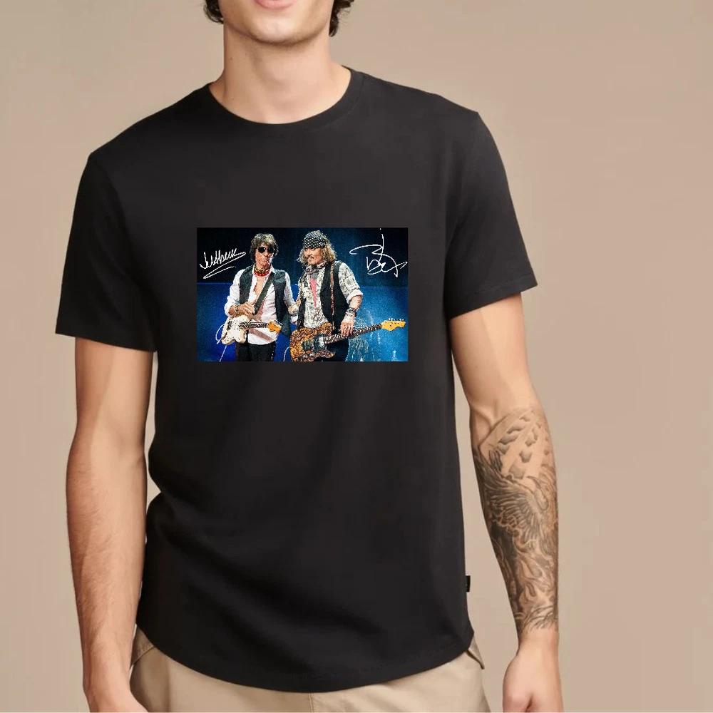 Jeff Beck Johnny Depp Signature TShirt Various Sizes S4XL S