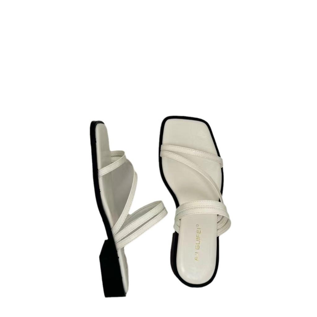 Hausschuhe Damen Sommer Draußen Neu Niedrig Absatz Zehensandalen Damen