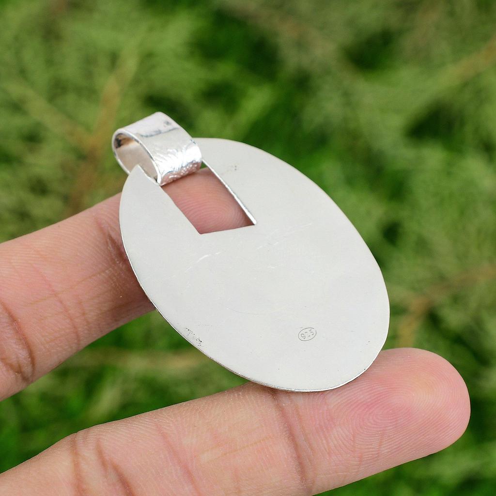 Sterling Silver Oktagon November Naturlig Citrin Rå Infattning Nytt Hänge Smycken