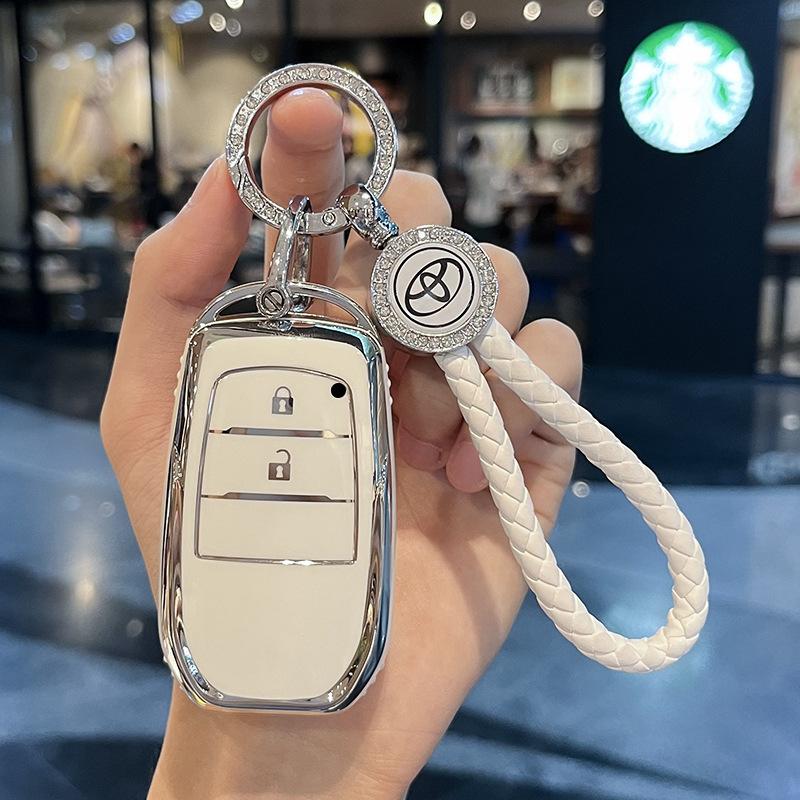 TPU Car Key Case Fob Cover for Toyota CHR Hilux Fortuner Land Cruiser 200 Camry Corolla Crown RAV4 Highland Keychain Accessories