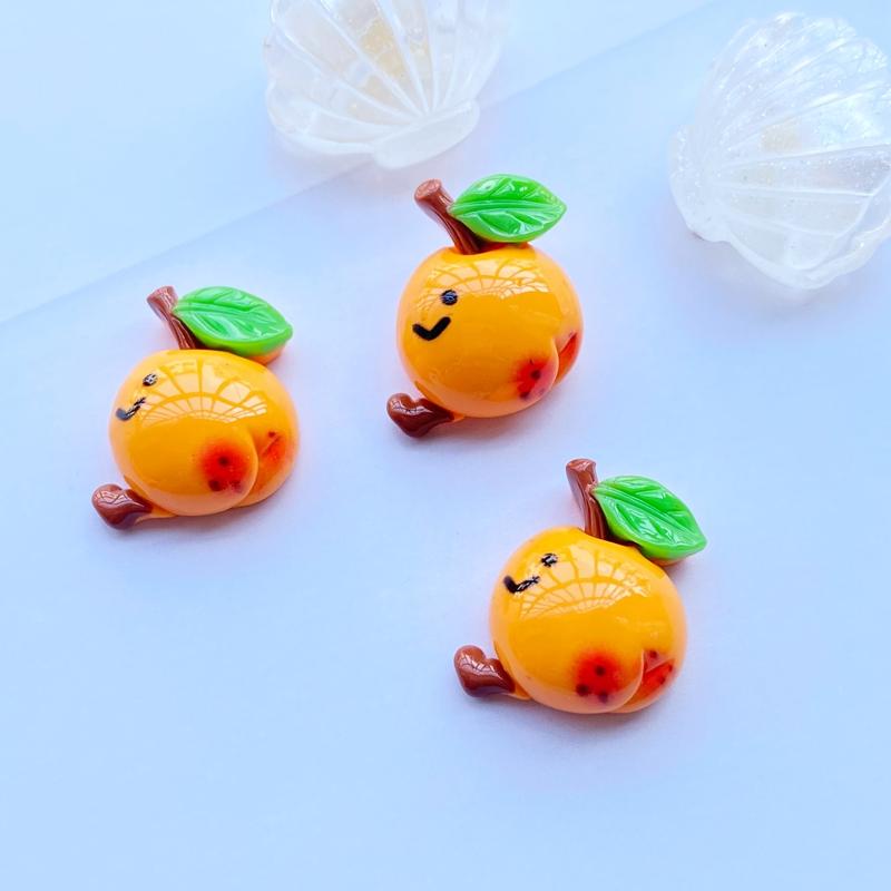 14Pcs New Cute Cartoon Fruit Series Flat Back Resin Art Supply Decoration Charm Craft Hair Bow Accessories J59