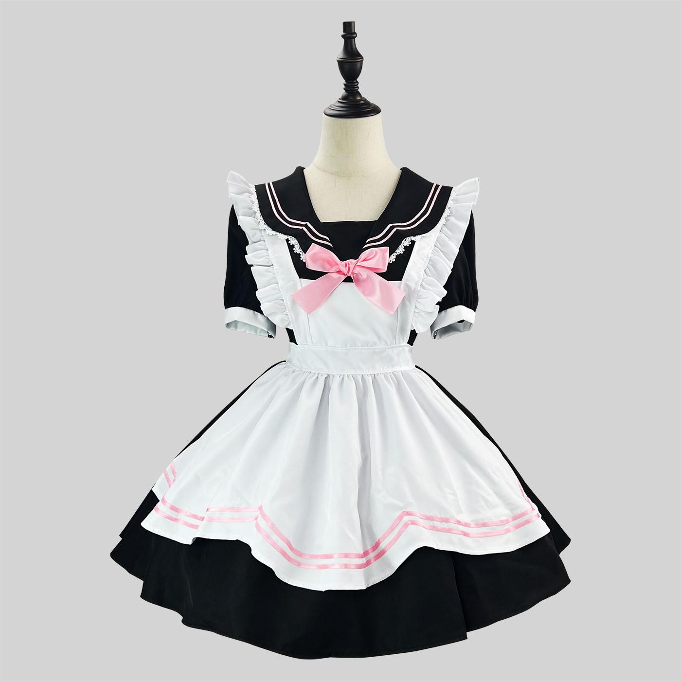 

Оригинальный новый японский костюм горничной JK Crew Collar COS Cat Niang Sailor Maid S чёрный