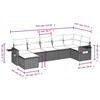 7-teiliges Gartensofa-Set mit Kissen Braun Poly-Rattan