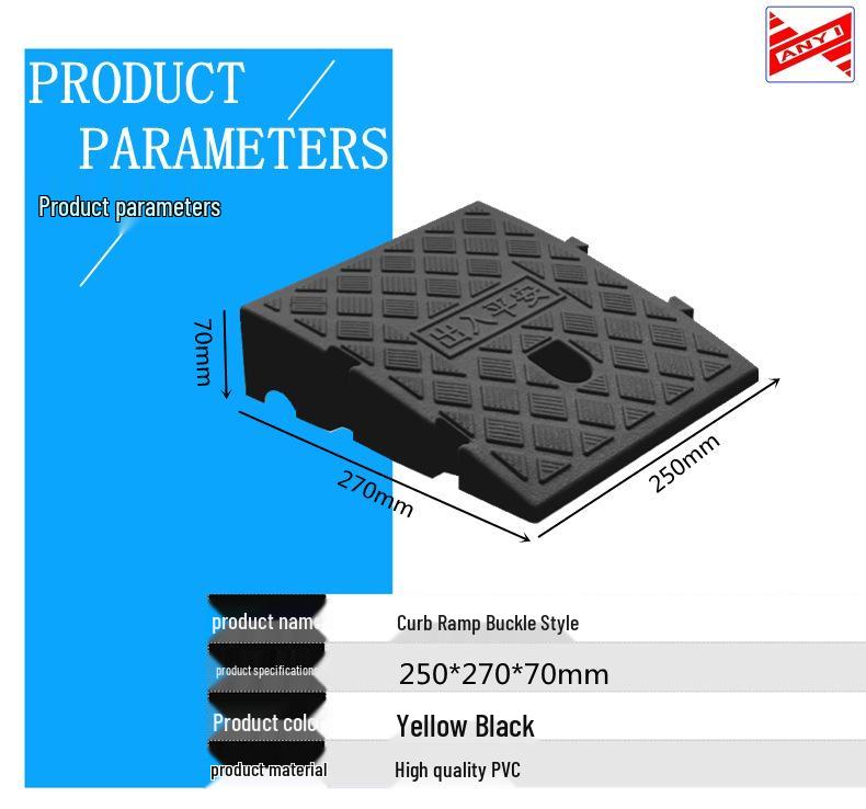 Portable Plastic Triangular Curb Ramp for Cars and Homes