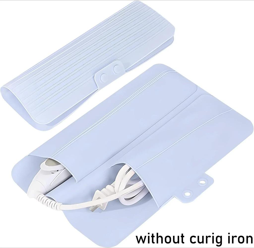 Travel Silicone Curling Iron Storage Bag, Straightener Heat Insulation Anti-Scalding Pad, Portable Electric Curling Iron Cover