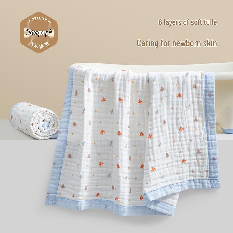 Baby Bath Towel: Pure Cotton Absorbent Gauze Swaddle, Summer Blanket, Infant Wrap