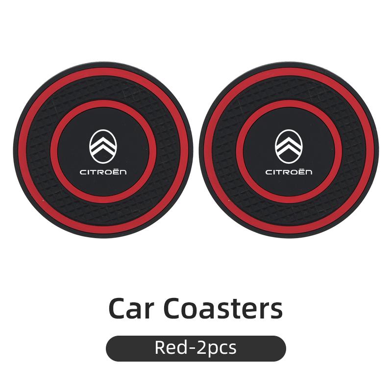 Silicone Double Ring Car Cup Mat Anti-Slip Insert For Citroen C4 C3 C5 C1 C2 VTS Berlingo Celysee Xsara Picasso Aircross