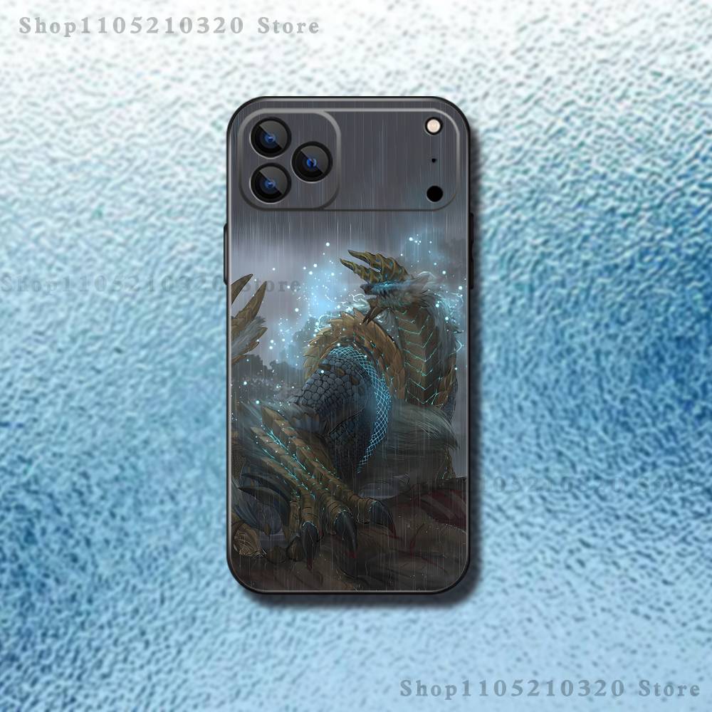 Monster Z-Zinogre Hunter Phone Case For iPhone 17,16,15,14,13,12,11,Pro,Max,Plus,E,Air,Mini Protective Black Cover