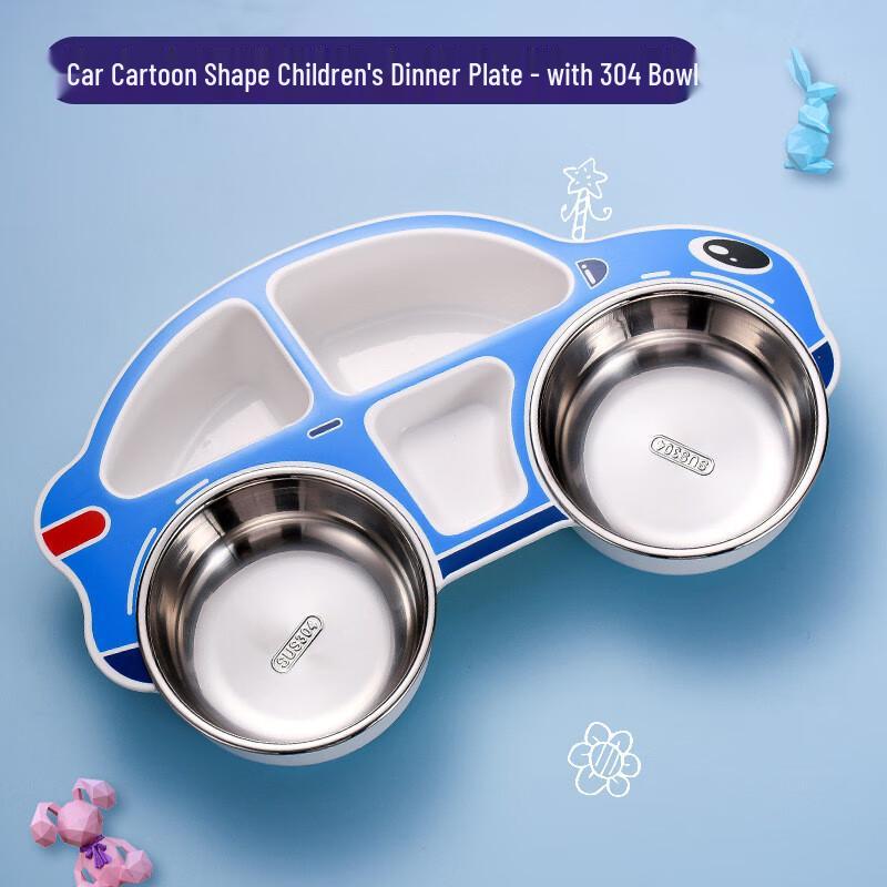 Stainless Steel Beetle Car Children's Dinner Plate