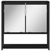 Bathroom Furniture Set with Shelf 3 Pcs Black Particle Board