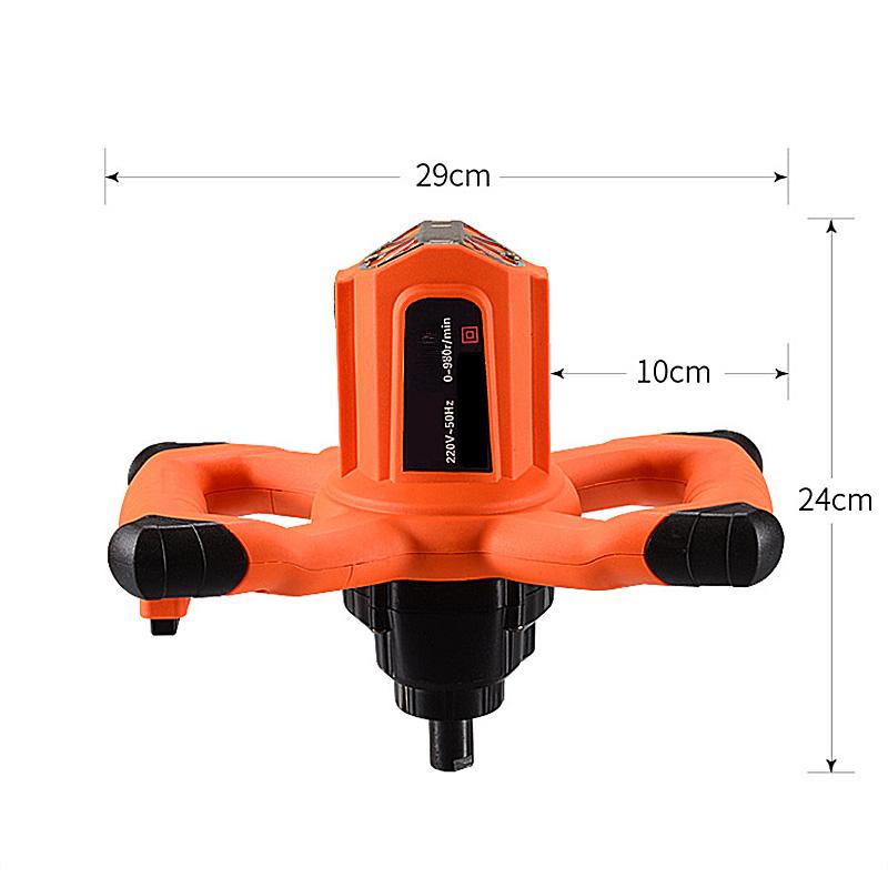 2380W Dual High Low Gear 6 Speed Handheld Paint Cement Grout Electric Mortar Mixer Putty Powder Mixing Machine