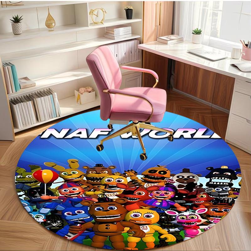 Five Nights at Freddy's Print Round Rug, Washable Floor Carpet, For Entryway Dorm Laundry Room Office Study, Home Decor Birthday Christmas Gift