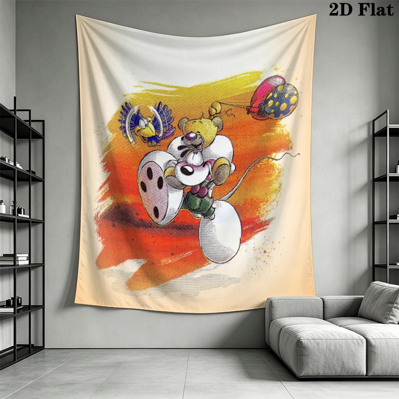 diddl Wall Tapestry Aesthetic Wall Hanging Printed Fabric Blanket Decorative Tapestries for Bedroom Living Room Home Decor