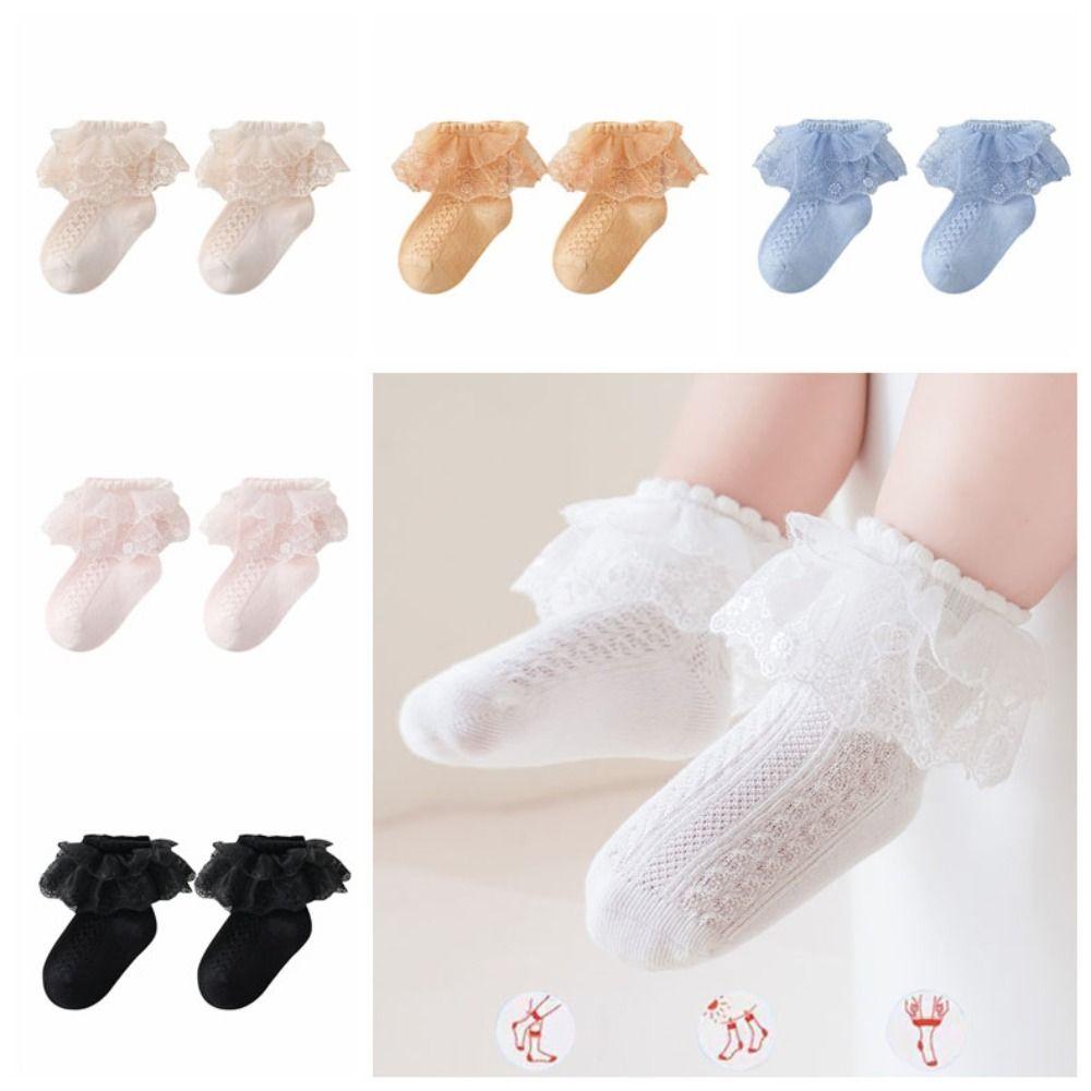 3Pairs Lace Lolita Baby Ankle Socks Sweet Toddle Princess Socks Children Cotton Socks Autumn Spring