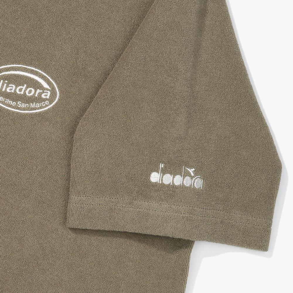 diadora Terry Collar Short Sleeve T-Shirt Khaki