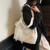 Korean Lazy Wind Large-capacity Underarm Bag Women's 2025 New Girl Chiffon Cloth Polka Dot Shoulder Tote Bag