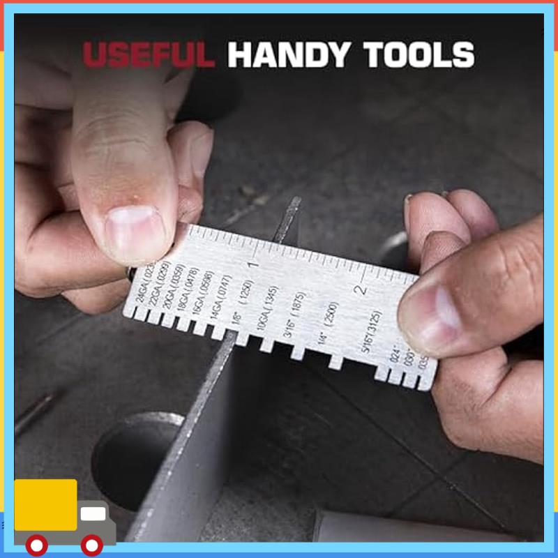Wire Gauge Measuring Tool&Metal Gauge Thickness Tool,Stainless Steel Welding Thickness Gauge Dual-Sided Round Wire Gauge Durable