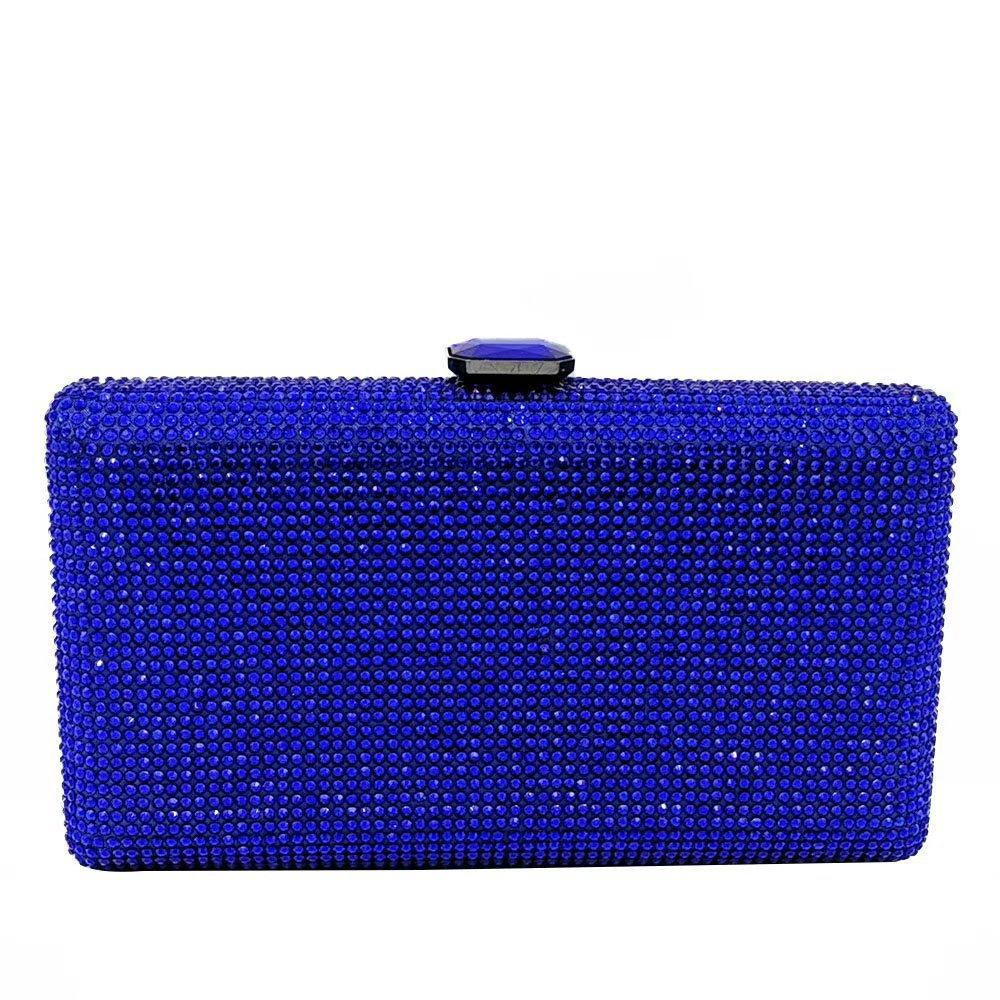 

Celebrity Full Diamond Dinner Bag Fashion Trend Square Evening Bag Dress Party Clutch Bag синий
