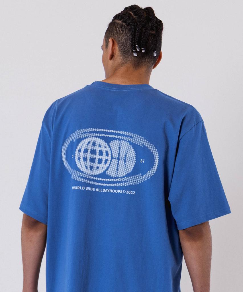 ALL DAY HOOPS Adh Worldwide Oversized Short Sleeve T-Shirt Blue