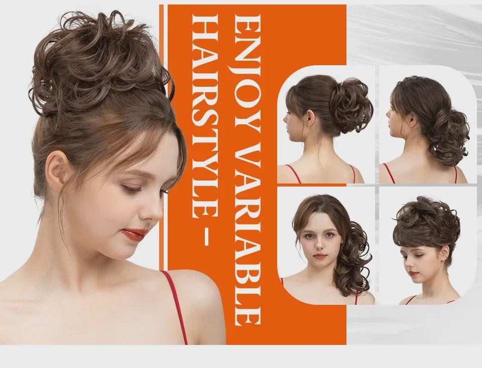 Adjustable Fluffy Wig Hair Ring for European & American Style Ponytails