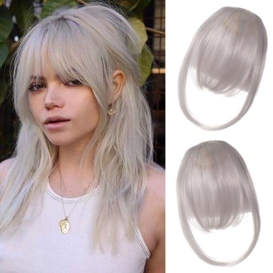 Frauen Clip-in Pony Natürliche Wispy Stirn Haar Extensions Faux Französisch Pony Mädchen